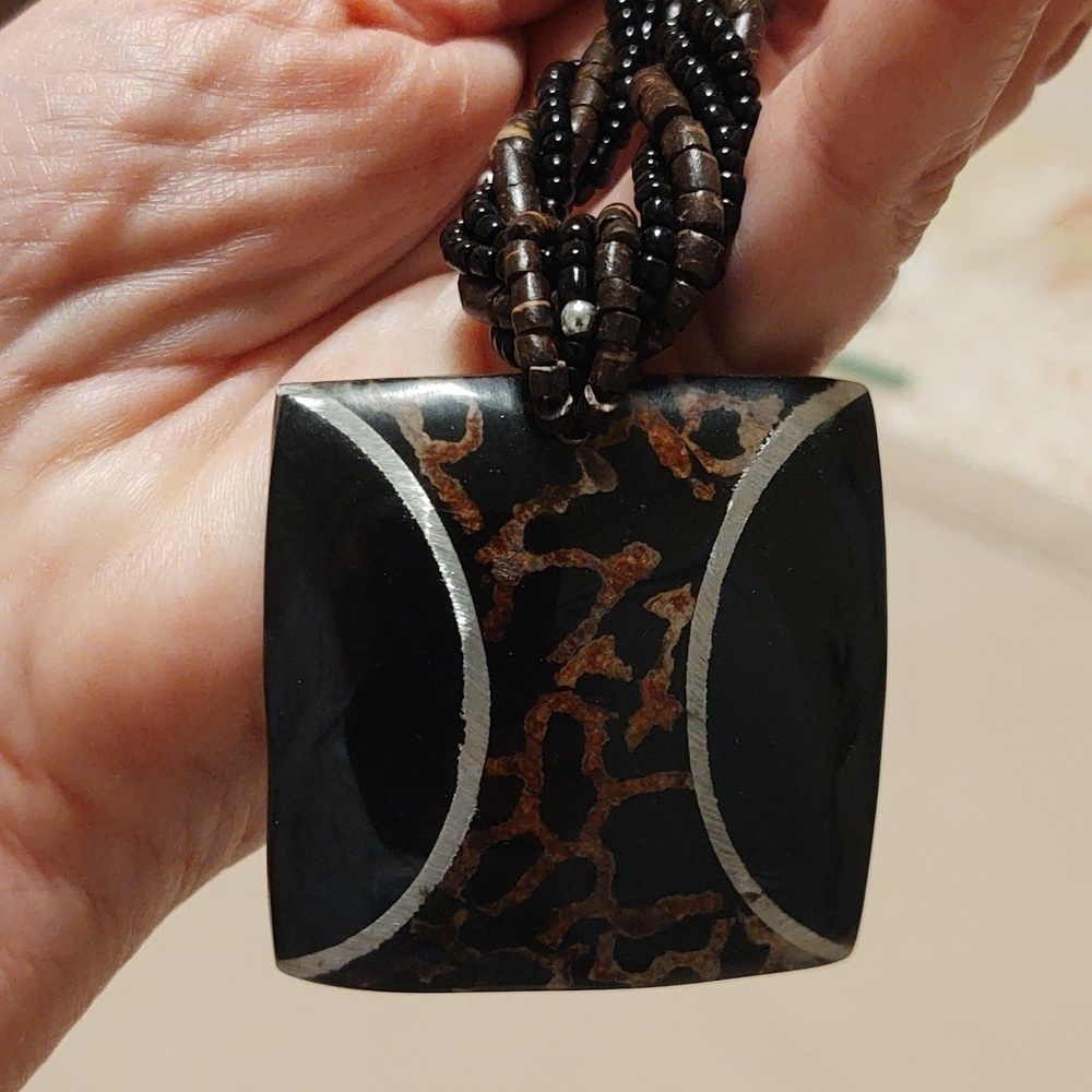 Animal Print Beaded Necklace
